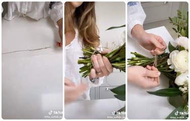 aranžování květin kravata hack