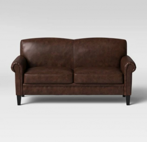 bruin kunstleren love seat