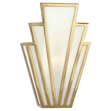 Art deco verlichting in messing en wit